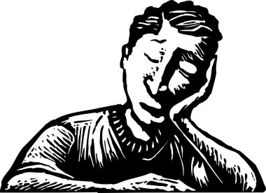 sıkılmış genç çocuk