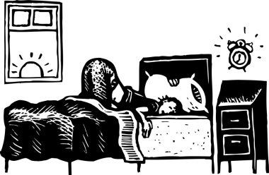 Alarmı ile yatakta Teen boy