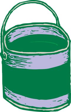 Bir kova boya.