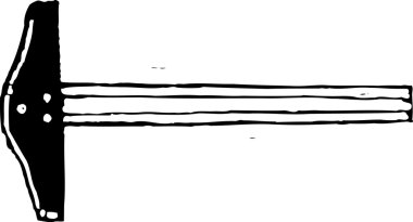 bir t-square gravür çizimi