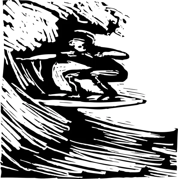 Ilustración vectorial del surf del hombre — Vector de stock