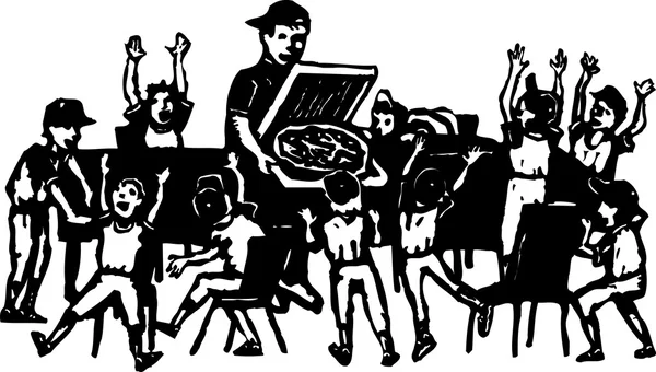 Équipe sportive Pizza Party — Image vectorielle