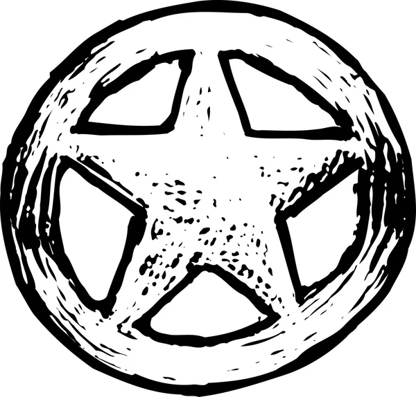 Distintivo dello sceriffo della stella di stagno — Vettoriale Stock