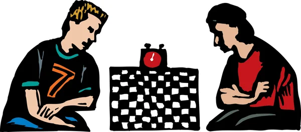 Teenager spielen Schach — Stockvektor