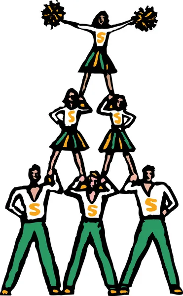 Cheerleading Pyramid — Stock vektor