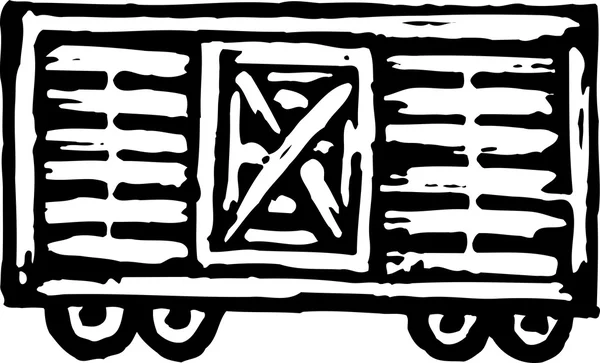 Vektor illustration av tåg boskap bil — Stock vektor