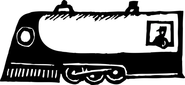 Illustration vectorielle du moteur de train avec ingénieur — Image vectorielle