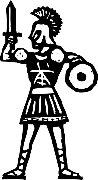 Drzeworyt ilustracja rzymskiego Trojan — Wektor stockowy