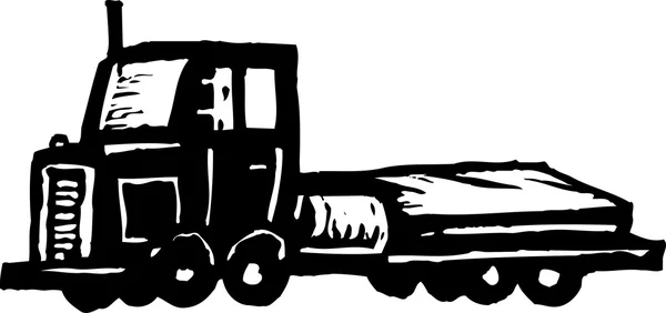 Woodcut Ilustración de camionero — Vector de stock