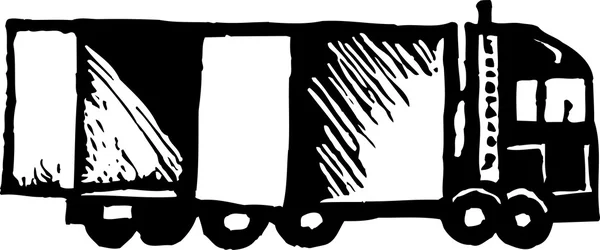 Woodcut Ilustração do caminhoneiro —  Vetores de Stock