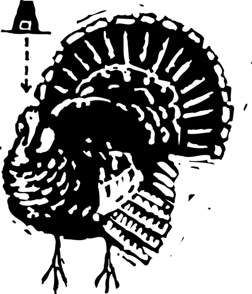 Woodcut Illustration of Turkey — Stock Vector
