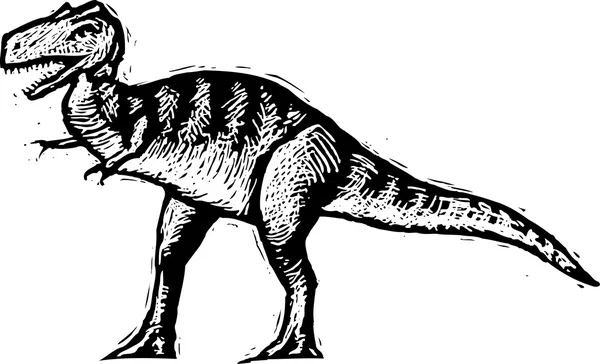 Dřevoryt ilustrace tyrannosaurus — Stockový vektor