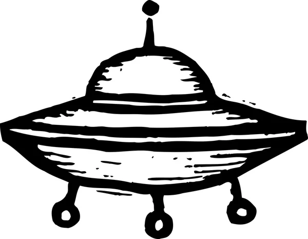 Деревянная иллюстрация НЛО — стоковый вектор