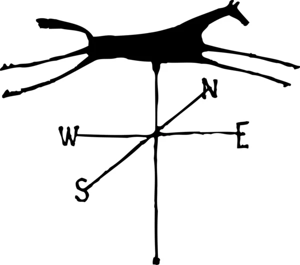 Dřevoryt ilustrace větrná korouhvička — Stockový vektor