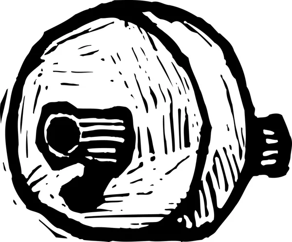 Woodcut Ilustración de la rueda del cavernícola — Vector de stock