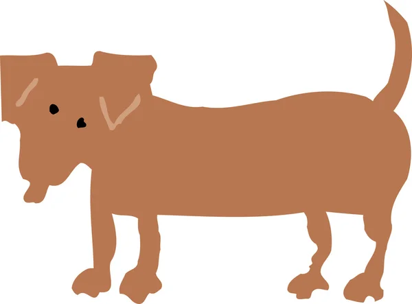 Icono de ilustración de corte en madera de Weiner Dog — Archivo Imágenes Vectoriales