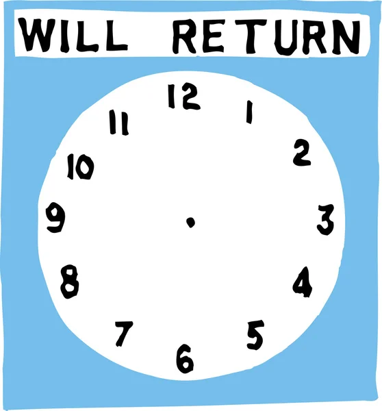 Woodcut illustration of Will Return — Stock Vector