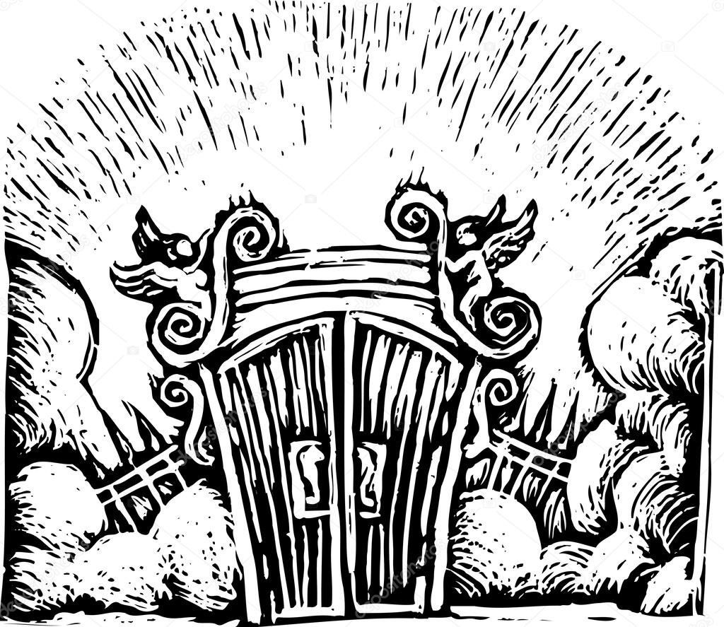Gates Of Heaven Drawing Black And White