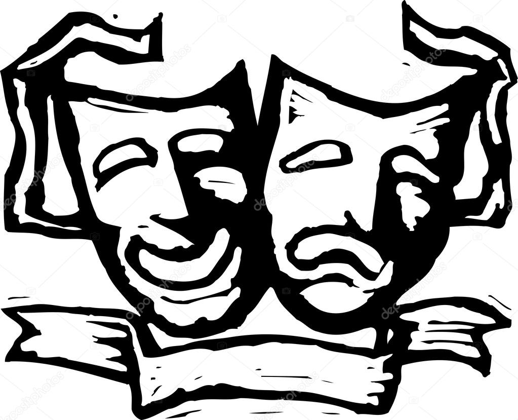Vector Illustration of Theater Masks