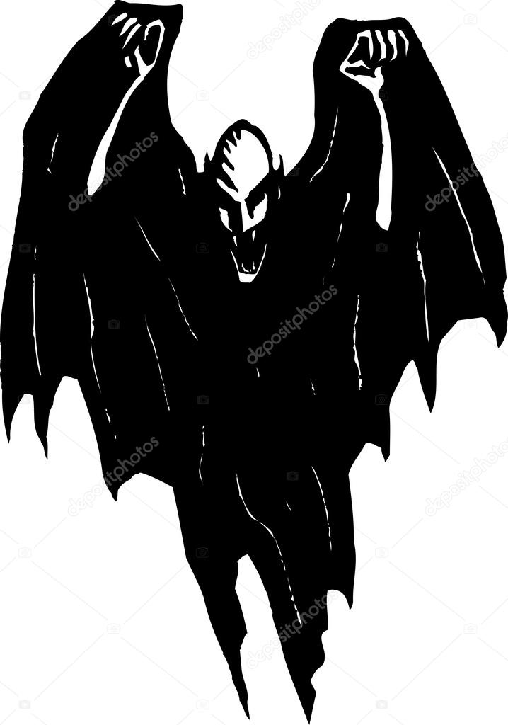 Woodcut Illustration of Vampire