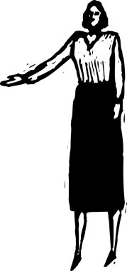 okul öğretmeni gravür çizimi