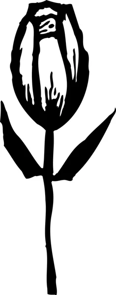 Houtsnede afbeelding van bloem — Stockvector