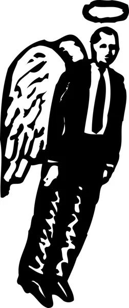 Gravure sur bois Illustration de l'ange gardien — Image vectorielle