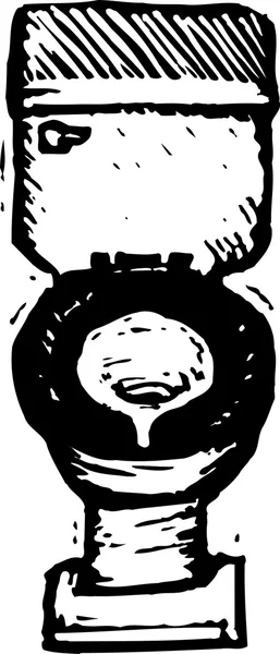 Houtsnede illustratie van toilet — Stockvector
