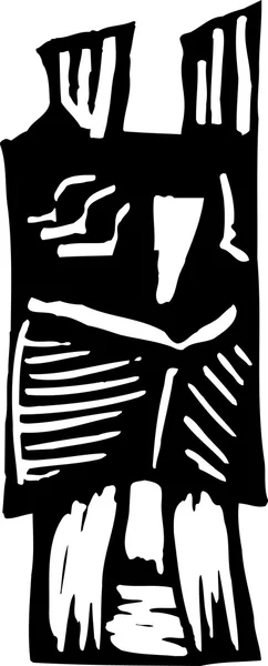 Woodcut Ilustración de la máscara de Malí — Vector de stock