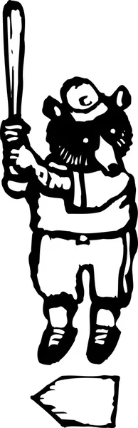 Woodcut ilustração do Sr. Cub — Vetor de Stock