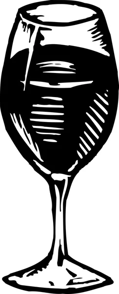 Woodcut ilustração do vinho tinto — Vetor de Stock