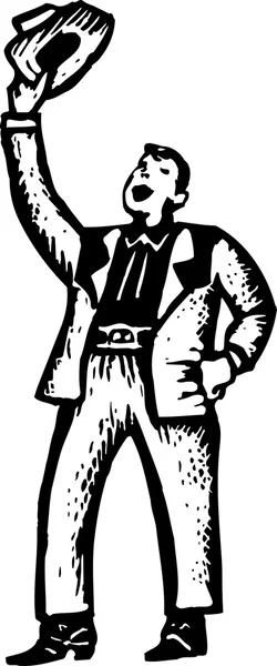 Woodcut Ilustração de Oilman — Vetor de Stock