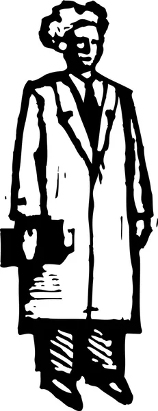 Деревянная иллюстрация человека-техника — стоковый вектор