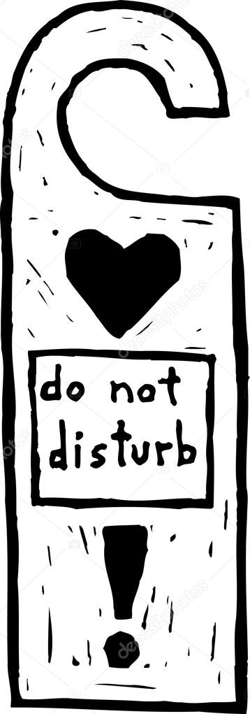 Woodcut Illustration of Do Not Disturb Sign