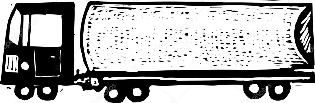 Woodcut Illustration of Truck