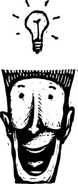 vektör çizim bir fikre kapılmasını adam