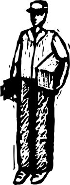 Kurye vektör çizim