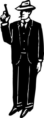 vektör çizimi 1920'lerde g-man veya gangster