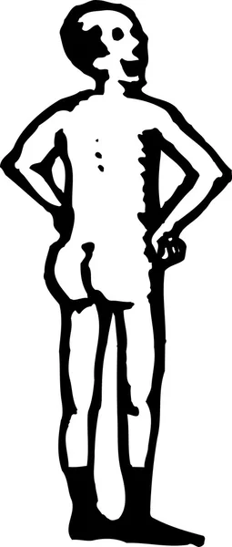 Illustration of Naked Man Showing His Butt — Stock Vector