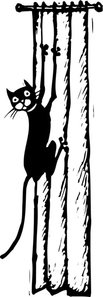 Ilustración de cortinas de gato — Archivo Imágenes Vectoriales