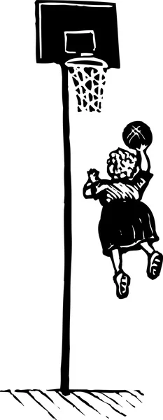 Vectorillustratie van vrouw spelen basketbal — Stockvector