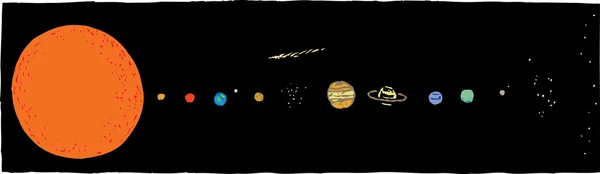 Illustration av solsystemet — Stock vektor