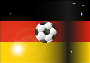Futbol topu ile Alman ulusal bayrak
