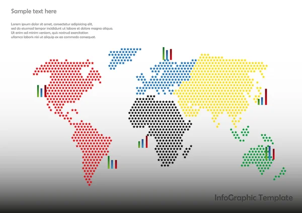 Mapa z wykresami — Wektor stockowy