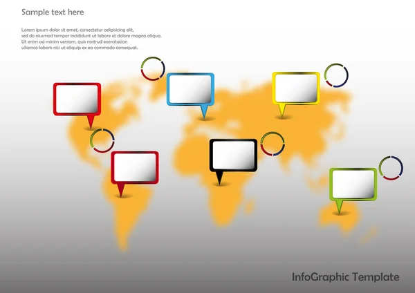 Mapa com indicadores — Fotografia de Stock