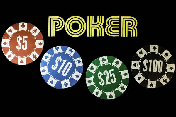 Poker teken met poker chips — Stockfoto