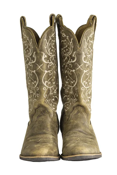 Ladies Brown Western Cowboy Boots — Stock Photo, Image