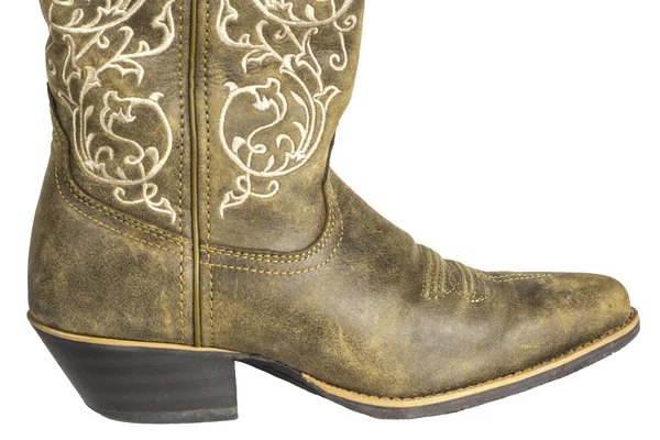 Ladies Brown Western Cowboy Boot — Stock Photo, Image