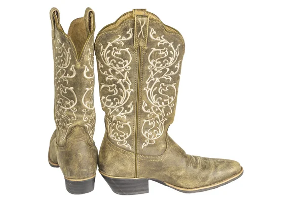 Senhoras Brown Western Cowboy Botas — Fotografia de Stock