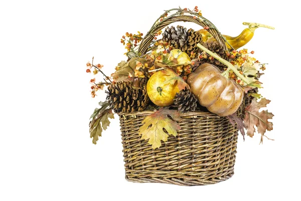 Fall Harvest Basket Isolated — Stock Photo, Image